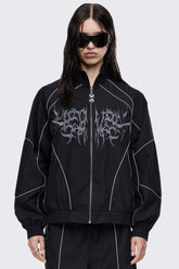 Void Black Sigil Graphic Windbreaker Jacket