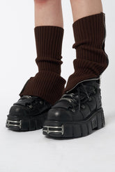 Downtown Brown Zip Up Leg Warmers