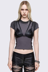 Mutiny Layered Studded Bralet Top