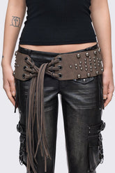 Petra Brown Fringe Belt