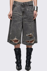 Smoke Grey Washed Jorts