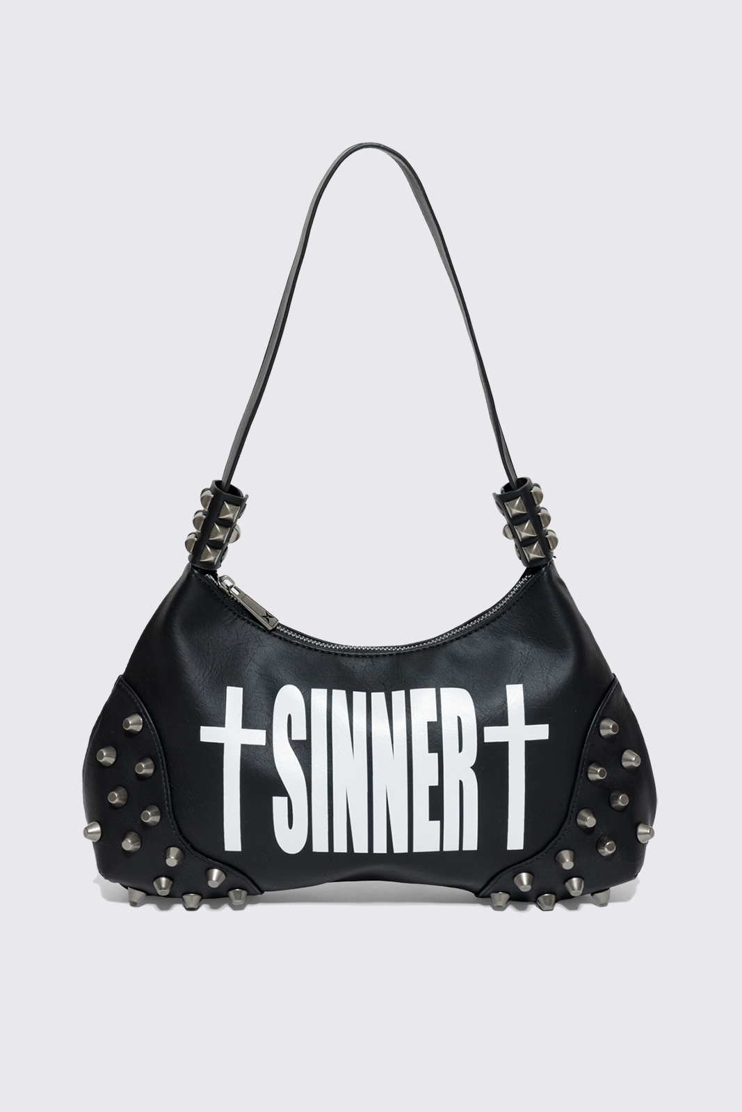 Sinner Graphic Faux Leather Shoulder Bag