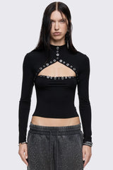 Shiloh Black Long Sleeve Top