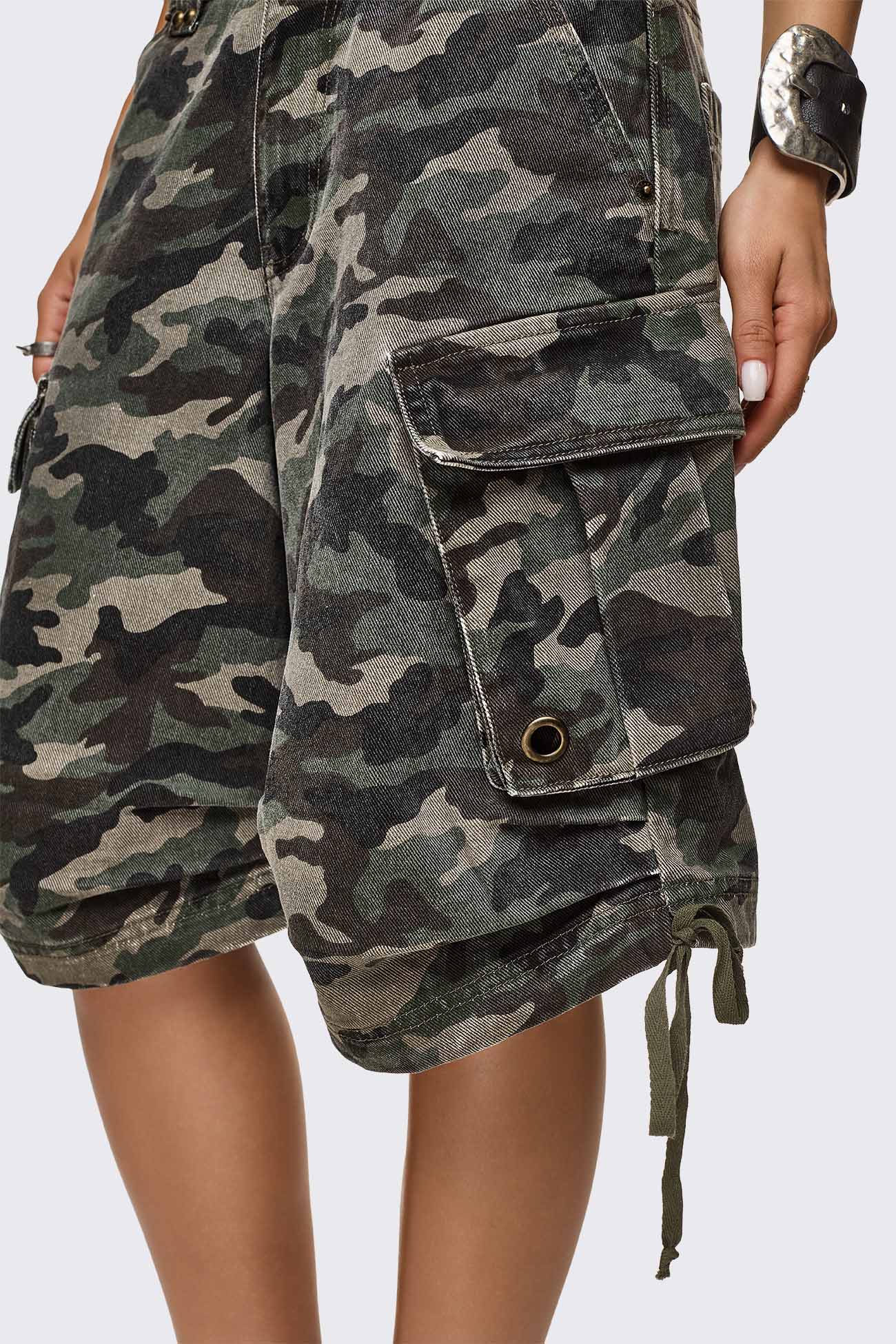 Off Radar Camo Cargo Jorts