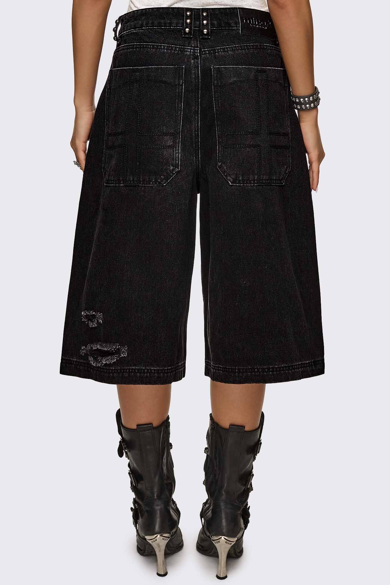 Brat Studded Distressed Jorts