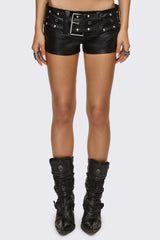 Ambush Belted Mini Faux Leather Shorts