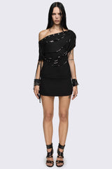 Romie Beaded Off-Shoulder Dress