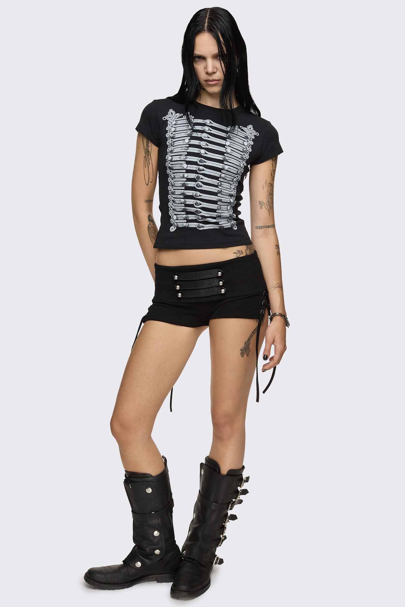 Corsair Military Lace-Up Mini Shorts