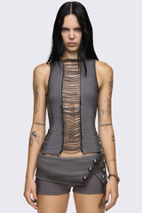 Wired Hanging Chain Cut Out Tank Top