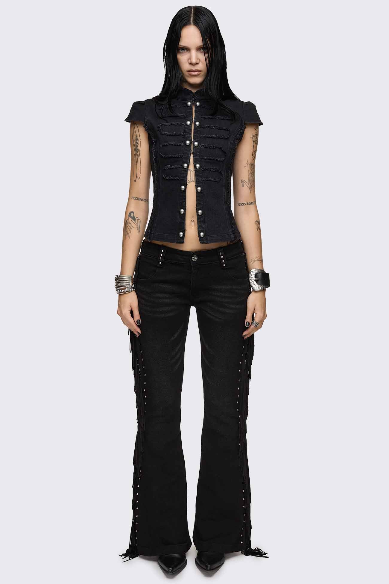 Sierra Fringe Flared Jeans