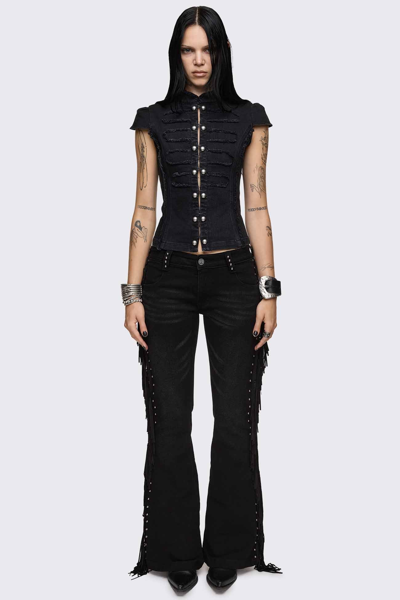 Salute Military Button Blouse