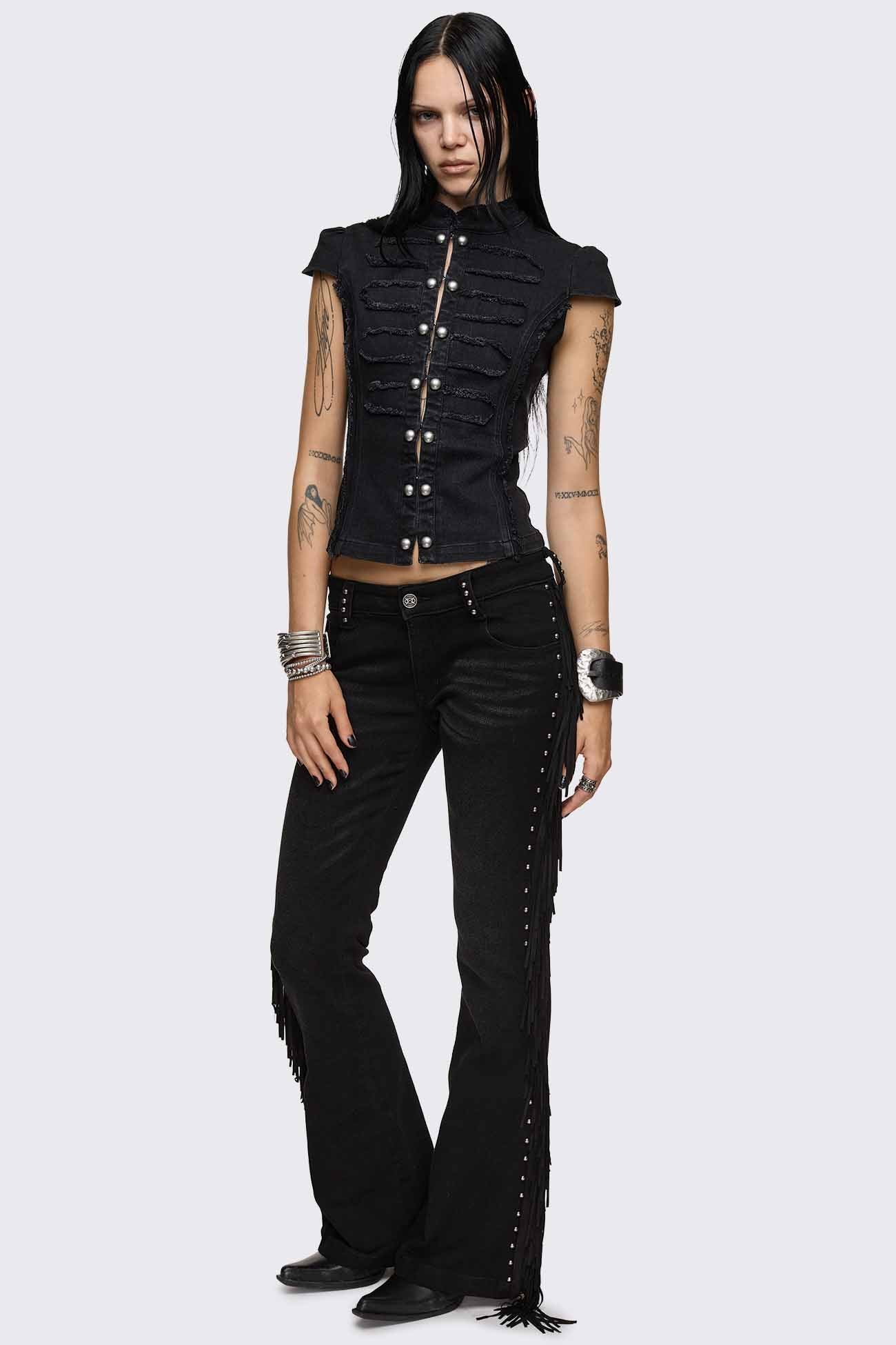 Sierra Fringe Flared Jeans