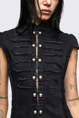 Salute Military Button Blouse