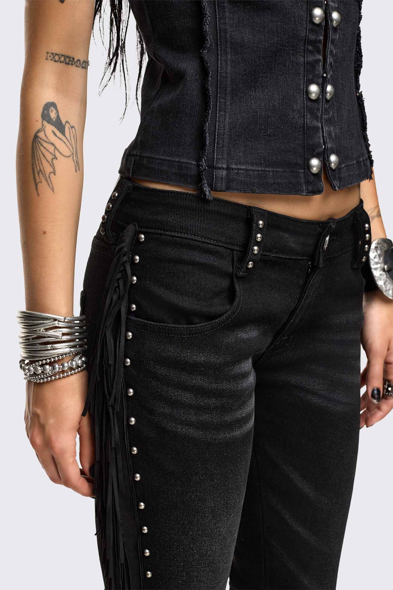 Sierra Fringe Flared Jeans