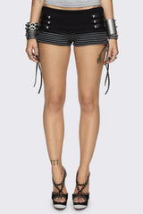 Empire Military Striped Mini Shorts