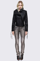 Dimension Lace Up Funnel Jacket
