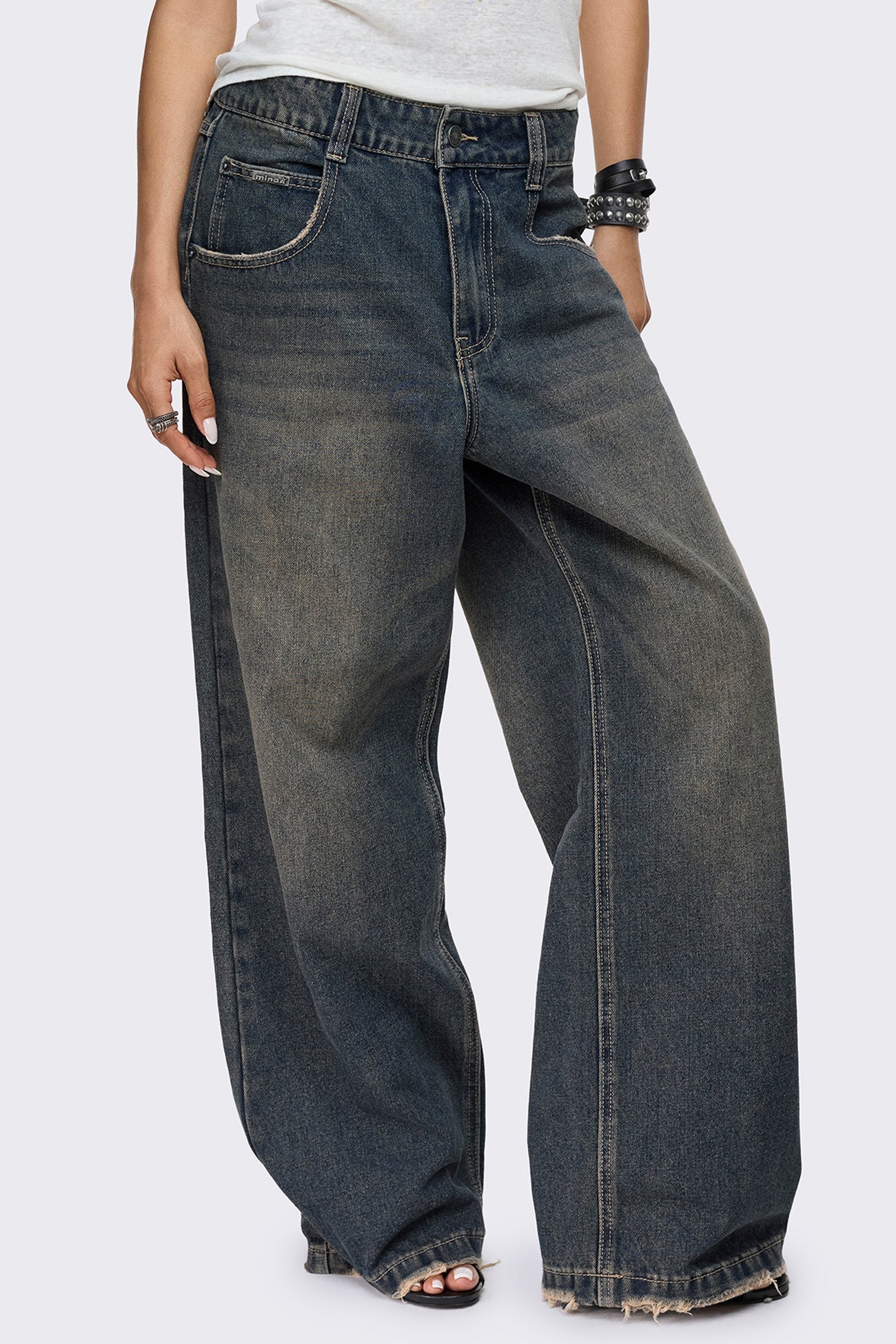 Rift Washed Blue Straight Baggy Jeans