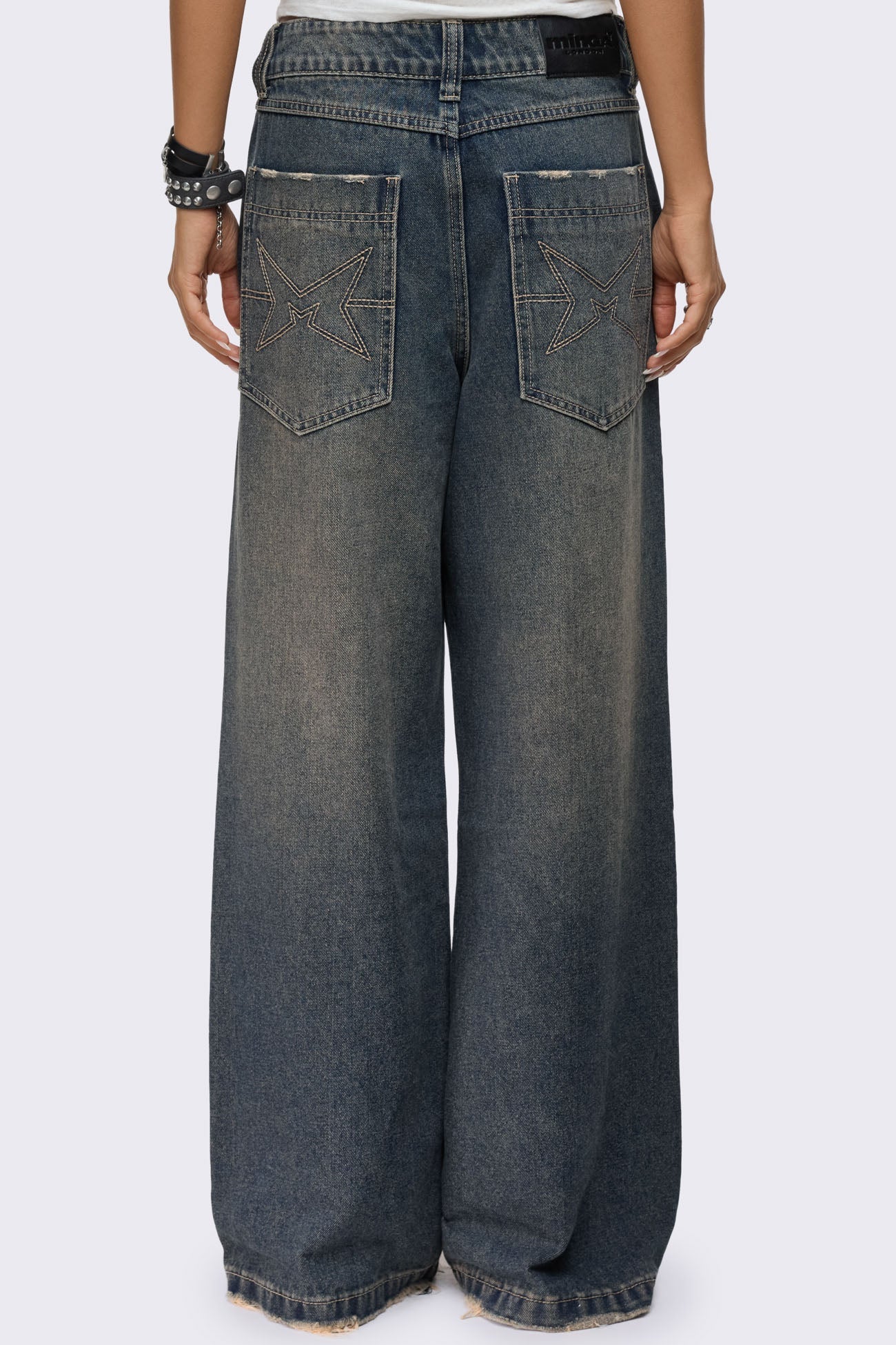 Rift Washed Blue Straight Baggy Jeans