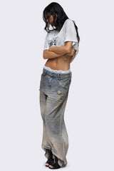 Rift Dirty Blue Straight Baggy Jeans