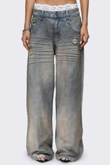 Rift Dirty Blue Straight Baggy Jeans