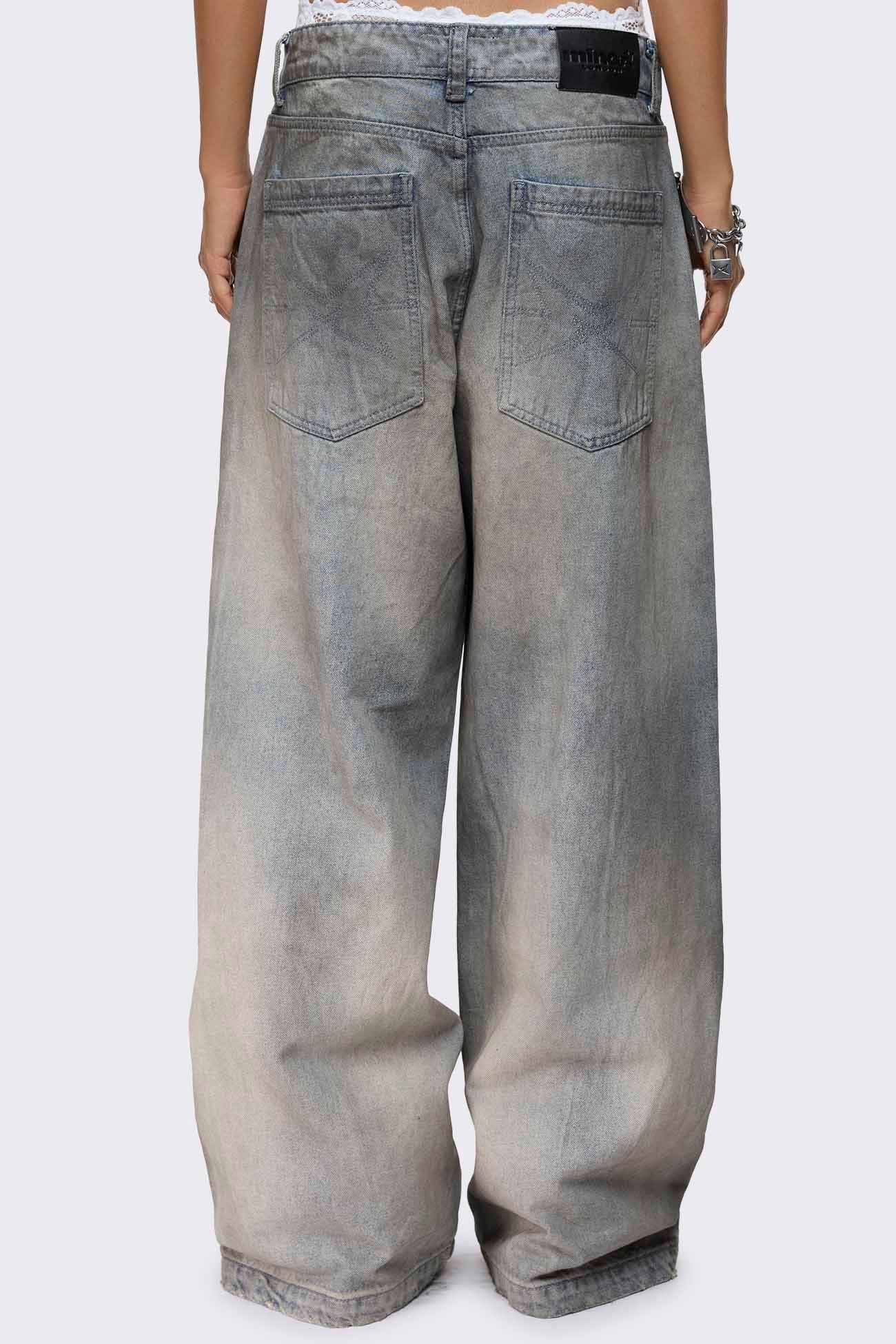 Rift Dirty Blue Straight Baggy Jeans
