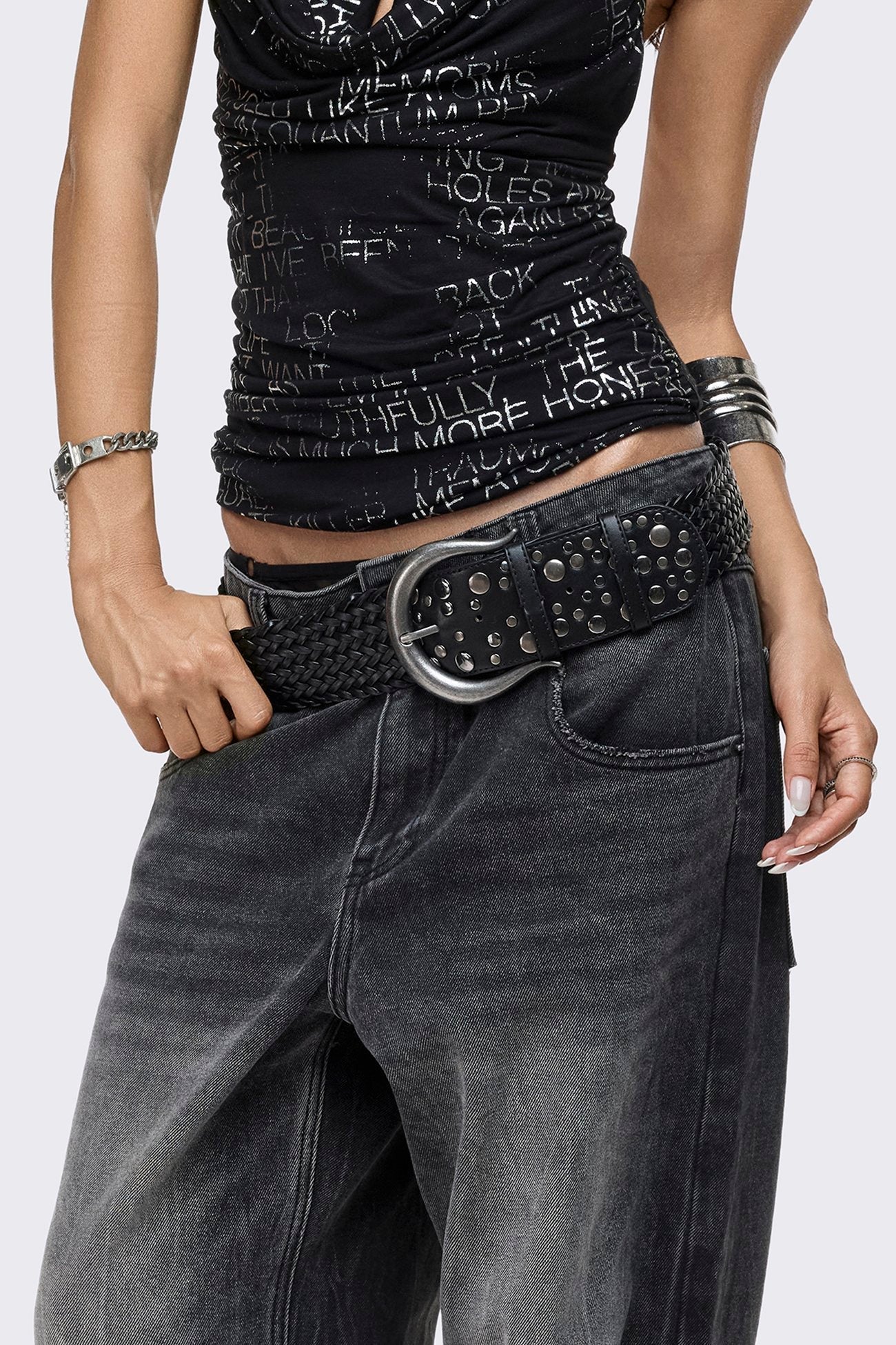 Avery Studded Braid Belt