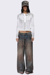 Rift Mud Blue Straight Baggy Jeans