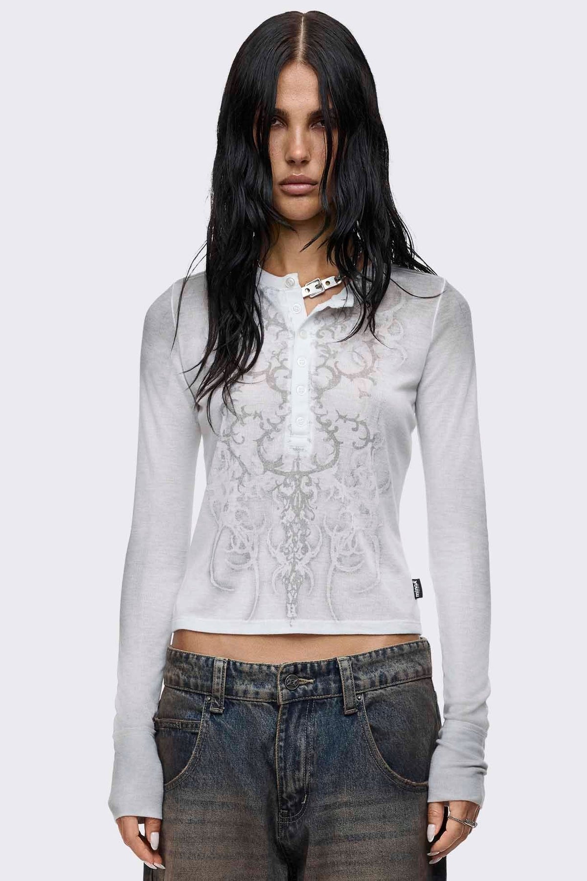 Noa Off White Graphic Henley