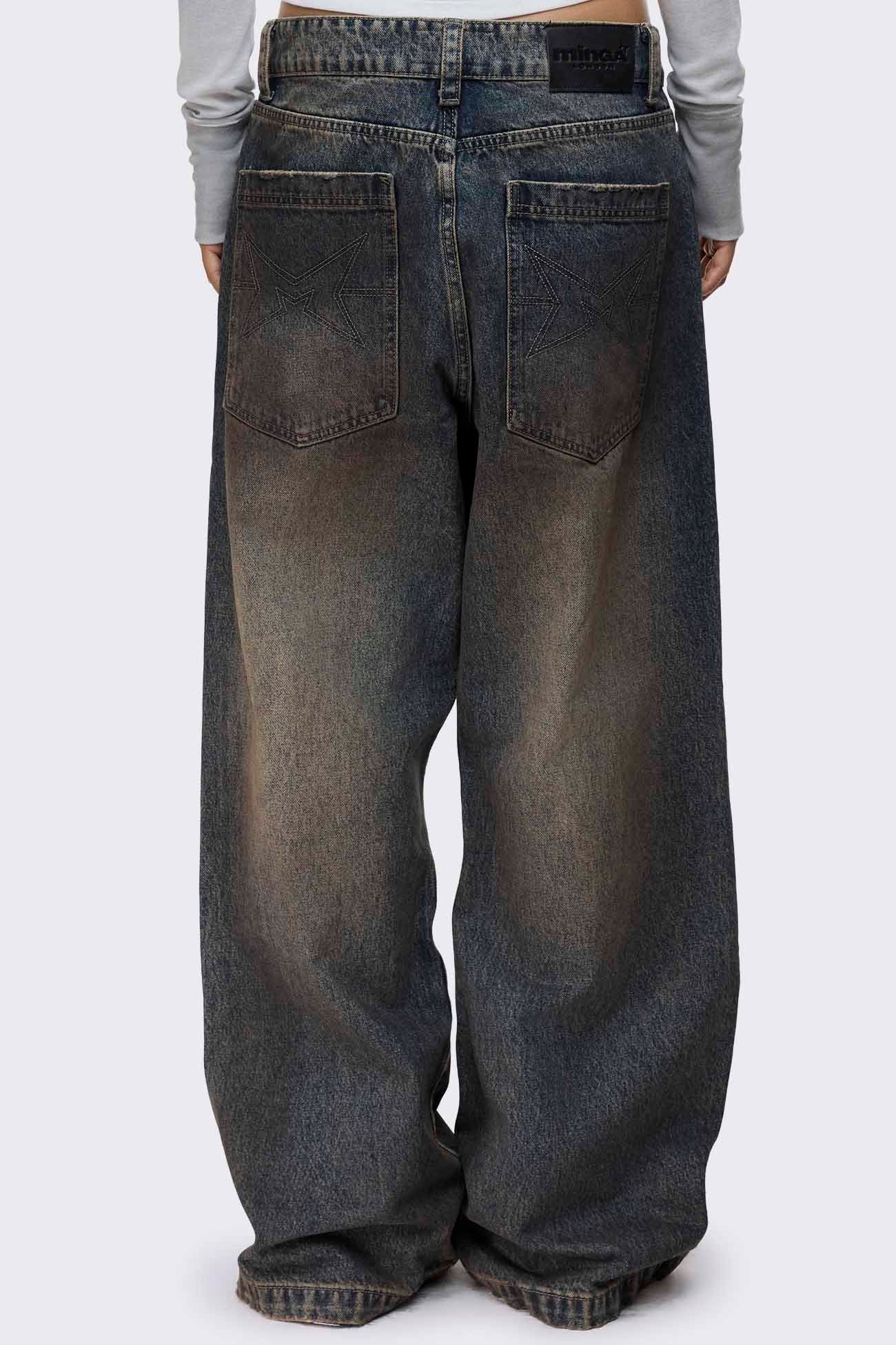 Rift Mud Blue Straight Baggy Jeans