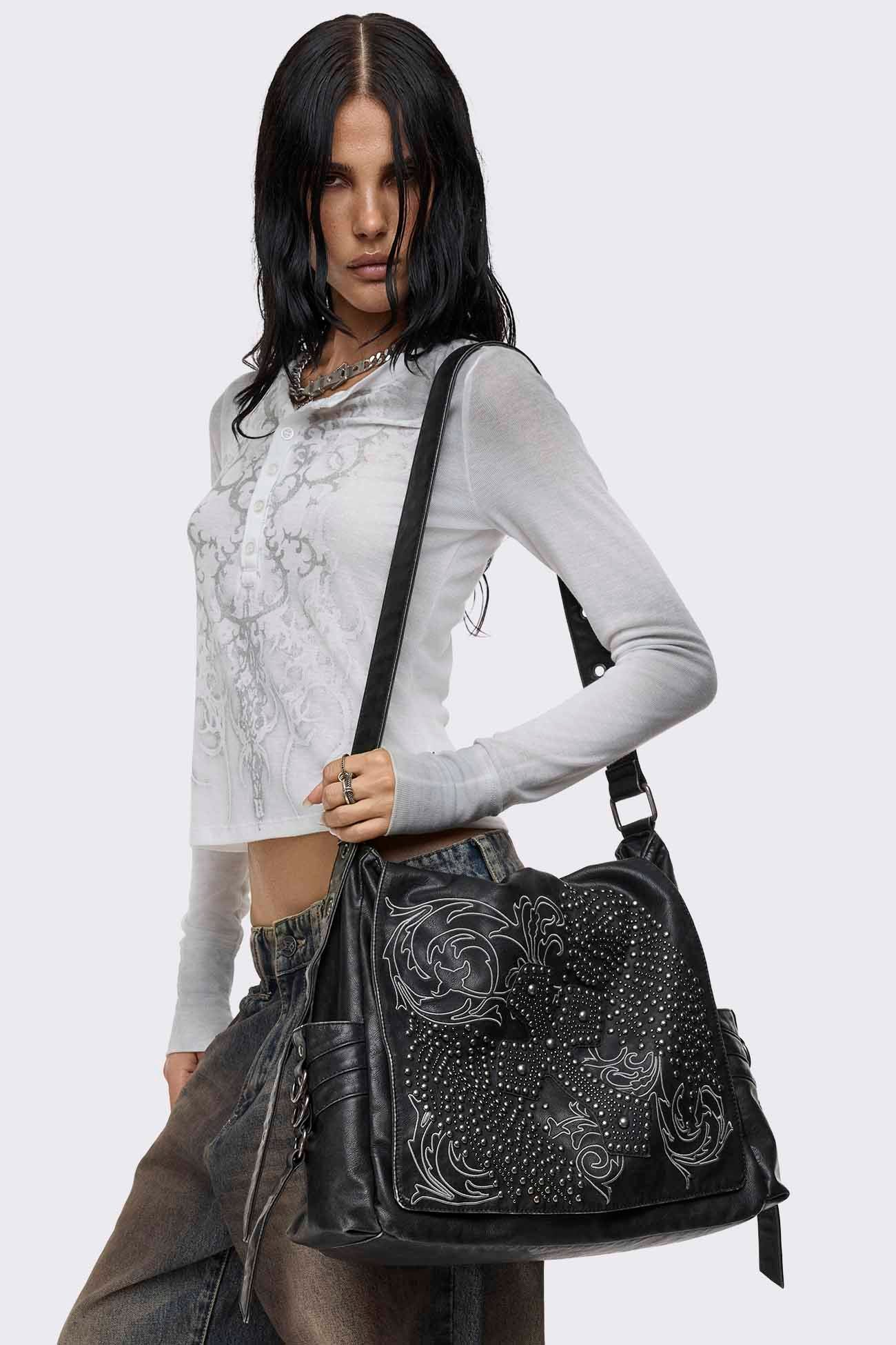 Ritual Washed Studded Messenger Bag