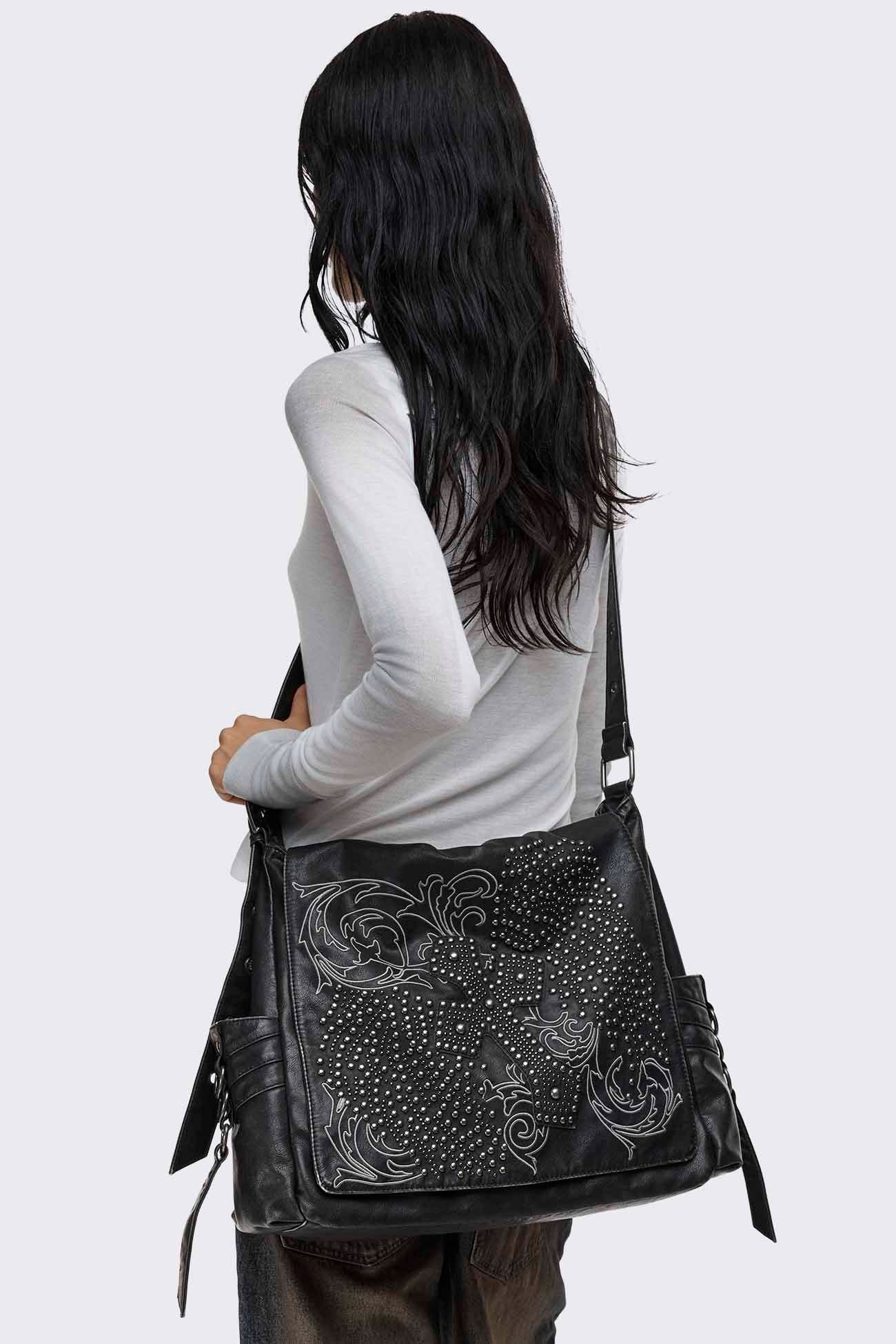 Ritual Washed Studded Messenger Bag