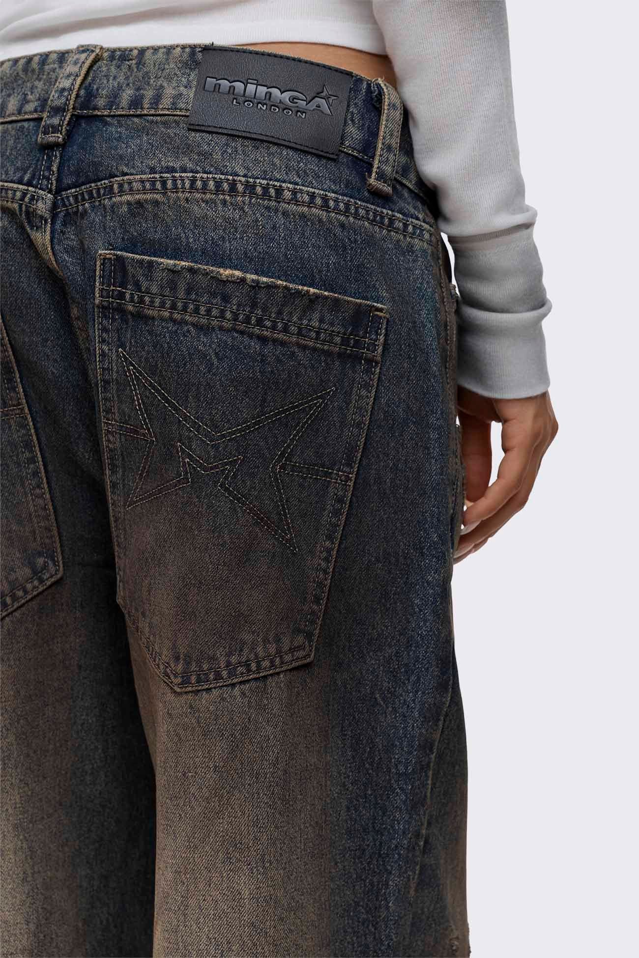 Rift Mud Blue Straight Baggy Jeans