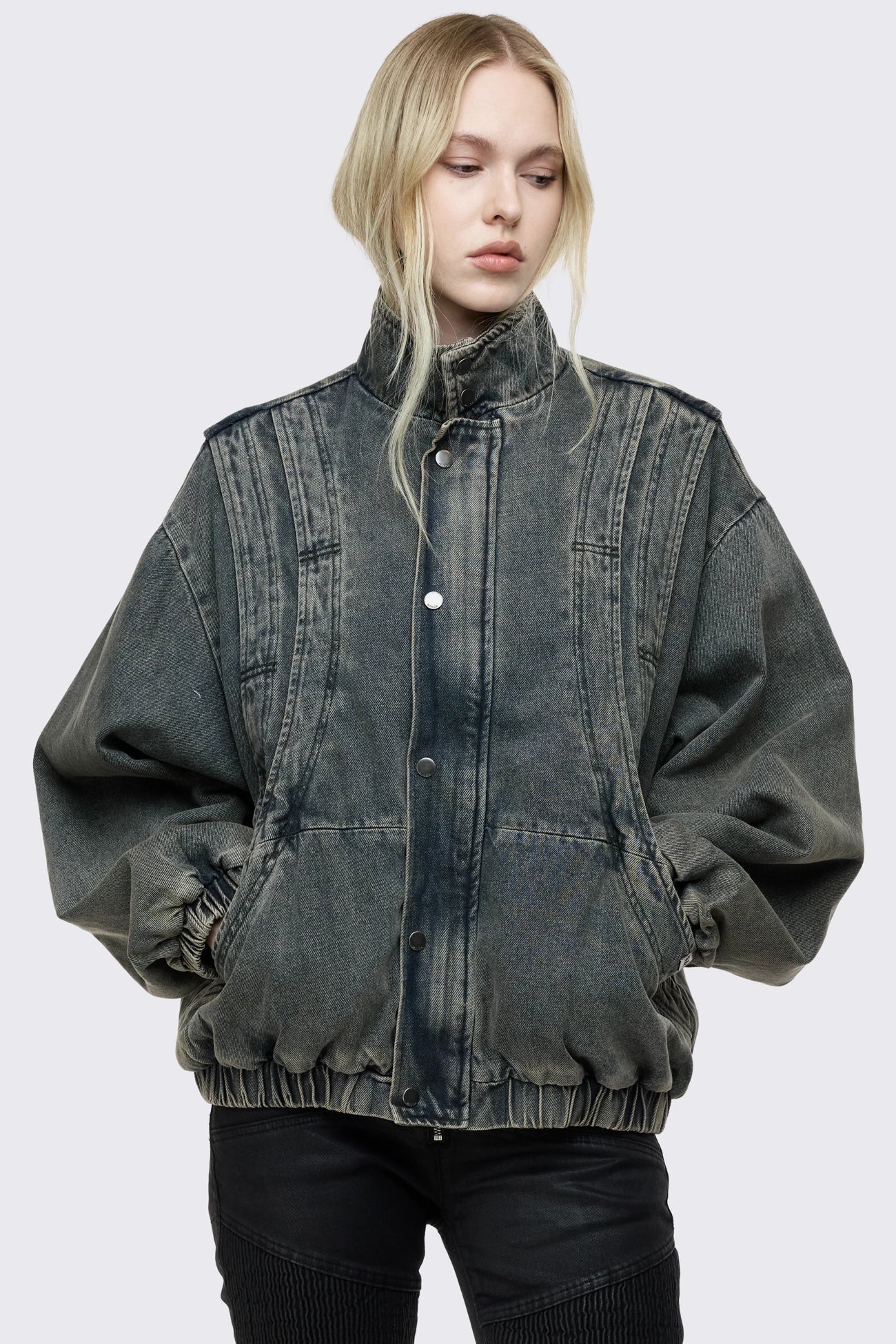 Elix Blue Funnel Bomber Jacket
