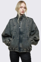 Elix Blue Funnel Bomber Jacket