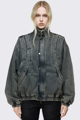 Elix Blue Funnel Bomber Jacket
