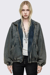 Elix Blue Funnel Bomber Jacket