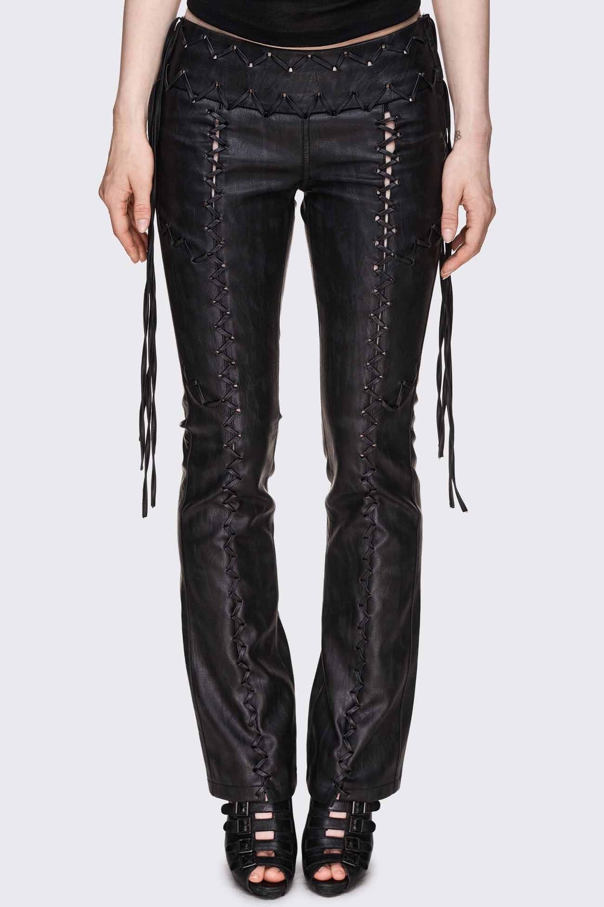 Backlash Zig Zag Lace Up Bootcut Pants
