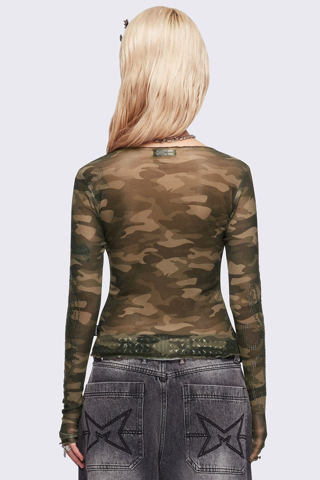 Camo Crush Mesh Top