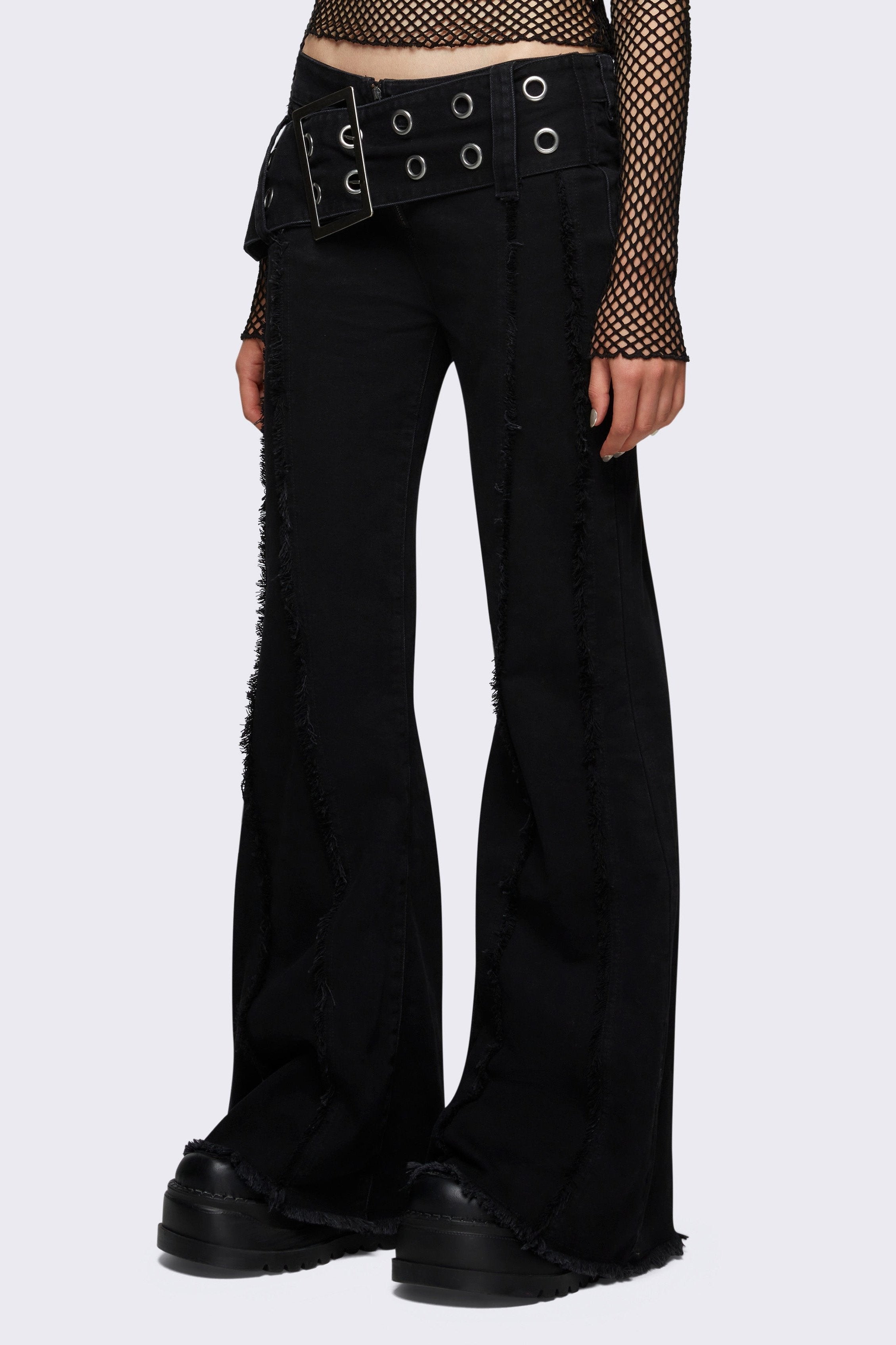 Gia Belted Flared Jeans