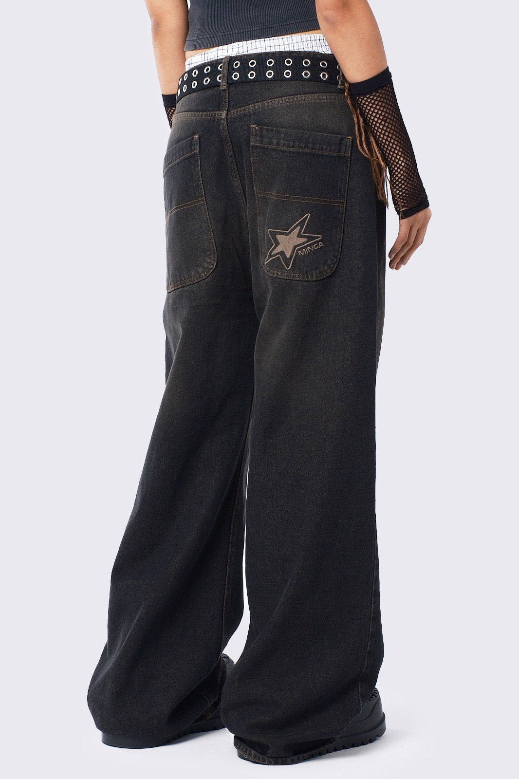 Echo Black Overdye Baggy Jeans