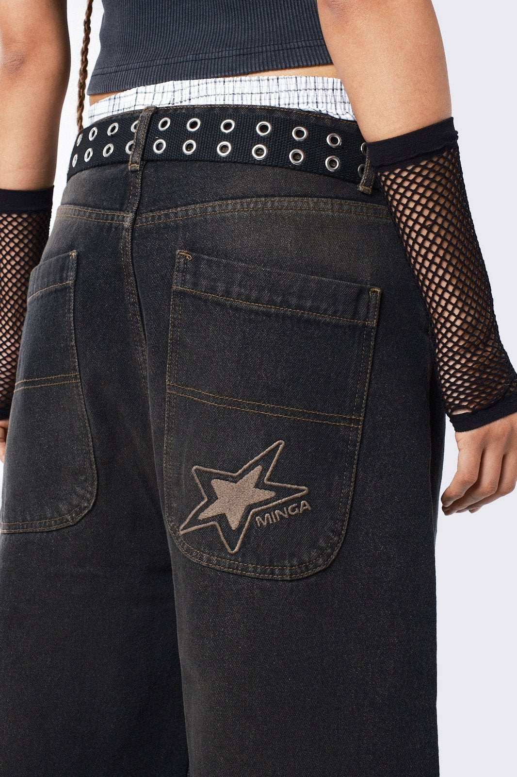 Echo Black Overdye Baggy Jeans