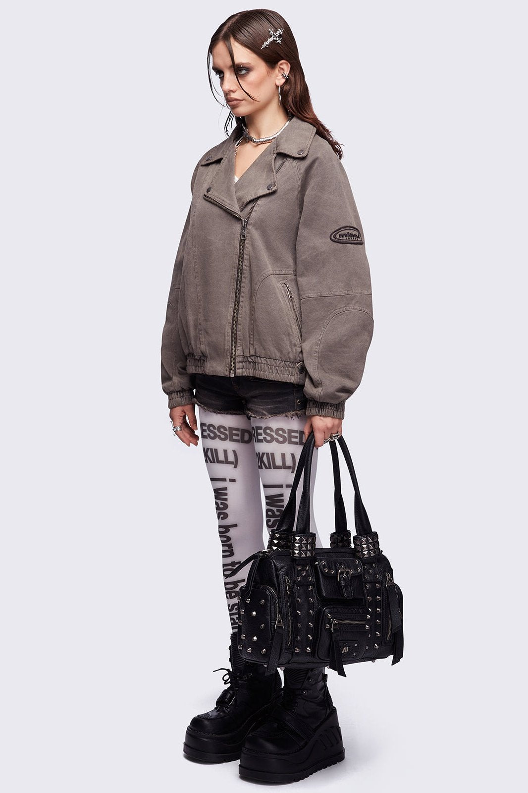 Harley Taupe Bomber Jacket