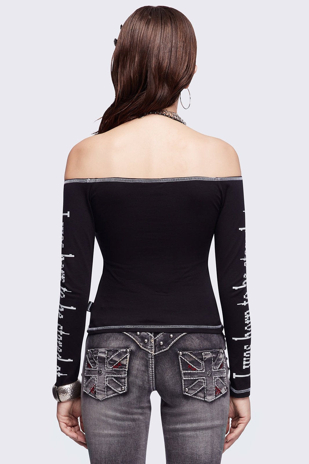 Look at Me Black Off-Shoulder Top