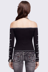 Look at Me Black Off-Shoulder Top