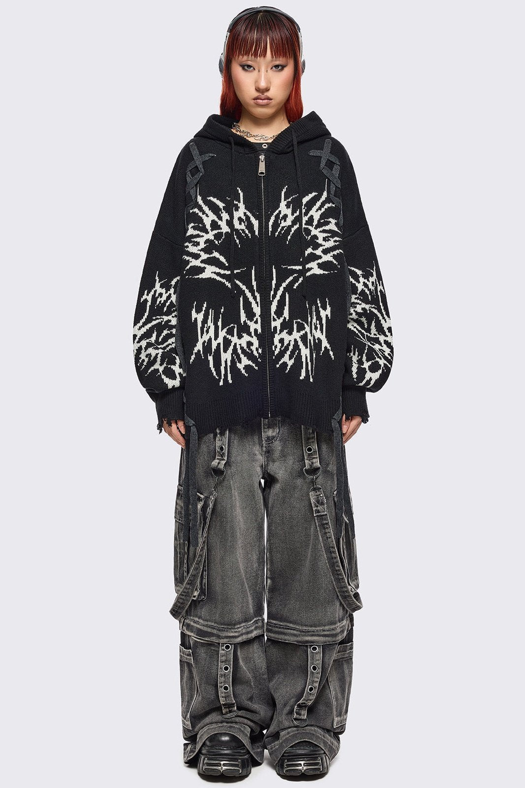 Abyx Knitted Zip-Up Hoodie