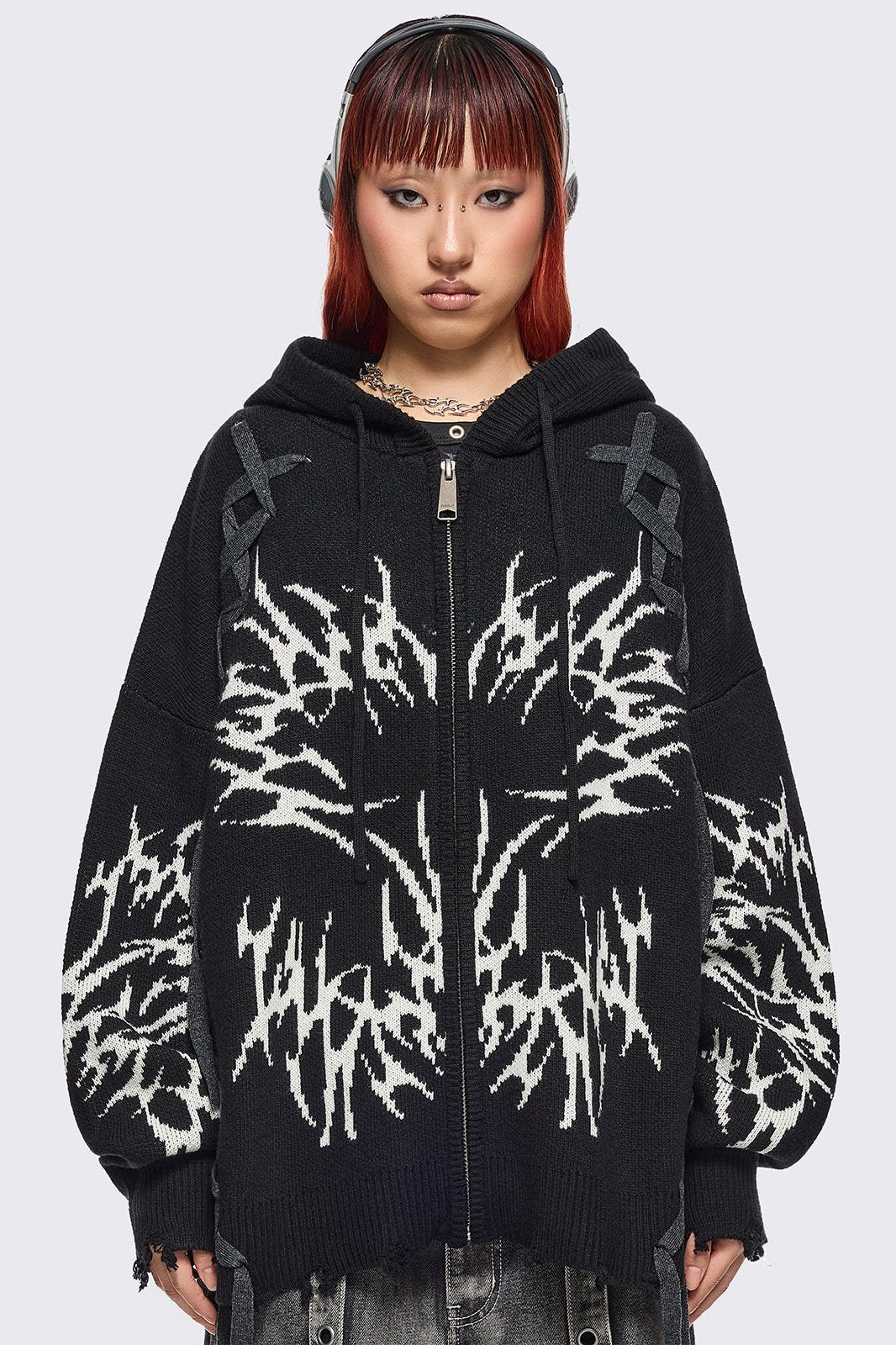 Abyx Knitted Zip-Up Hoodie