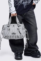 Alba Studded Faux Leather Shoulder Bag