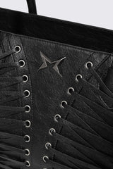 Avery Lace-Up Shoulder Bag