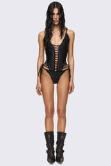 Bad Decisions Lace-up Swimsuit