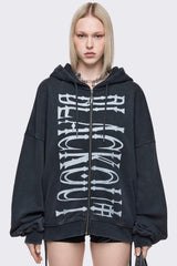 Blackout Washed Zip Up Hoodie